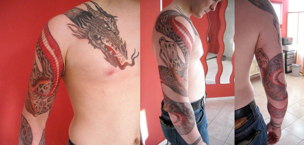 tatouage dragon gothique