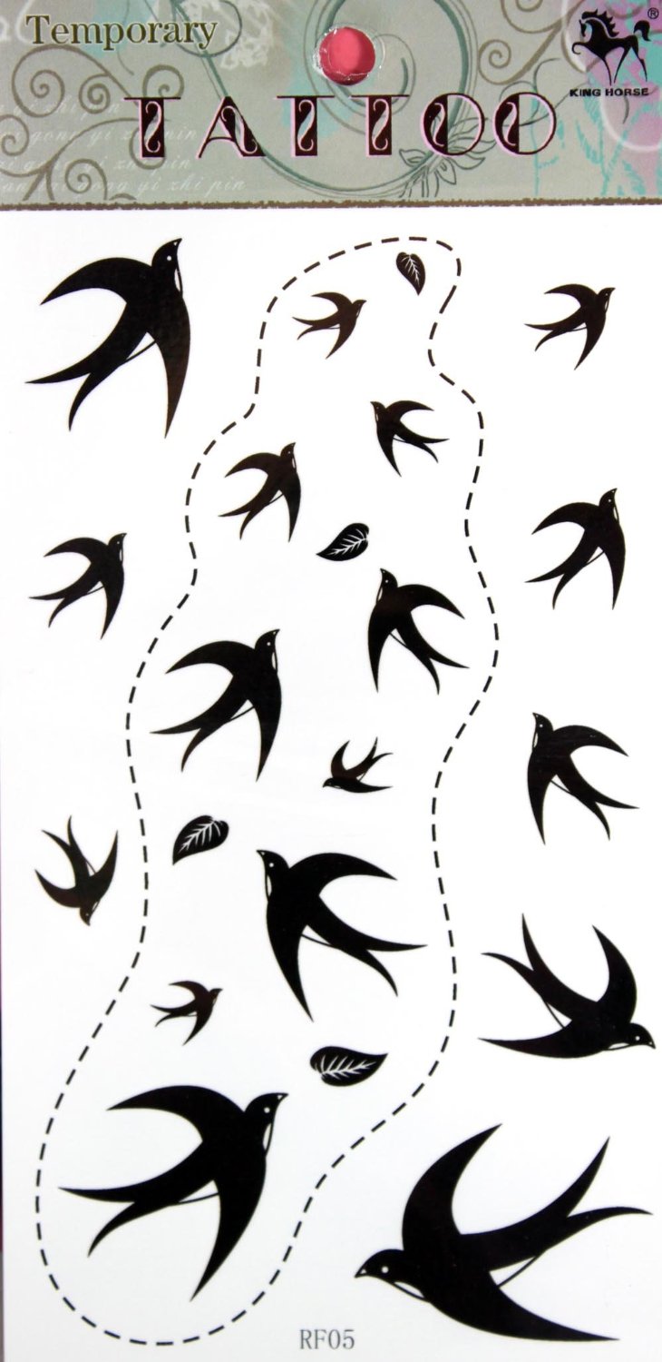 tatouage ephemere hirondelle