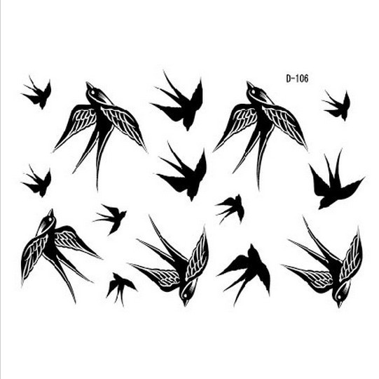 tatouage ephemere hirondelle