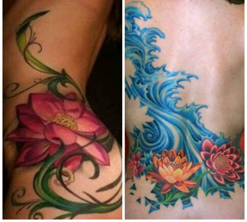 tatouage fleur bleu