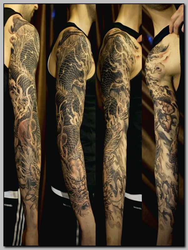 tatouage fleur bras complet