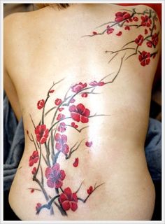 tatouage fleur cerisier japonais