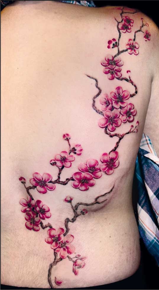 tatouage fleur cerisier japonais