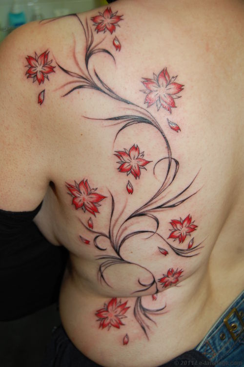 tatouage fleur de cerisier