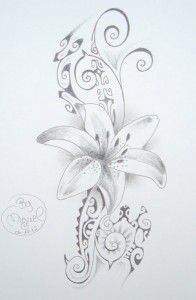 tatouage fleur de vanille dessin