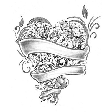 tatouage fleur et coeur