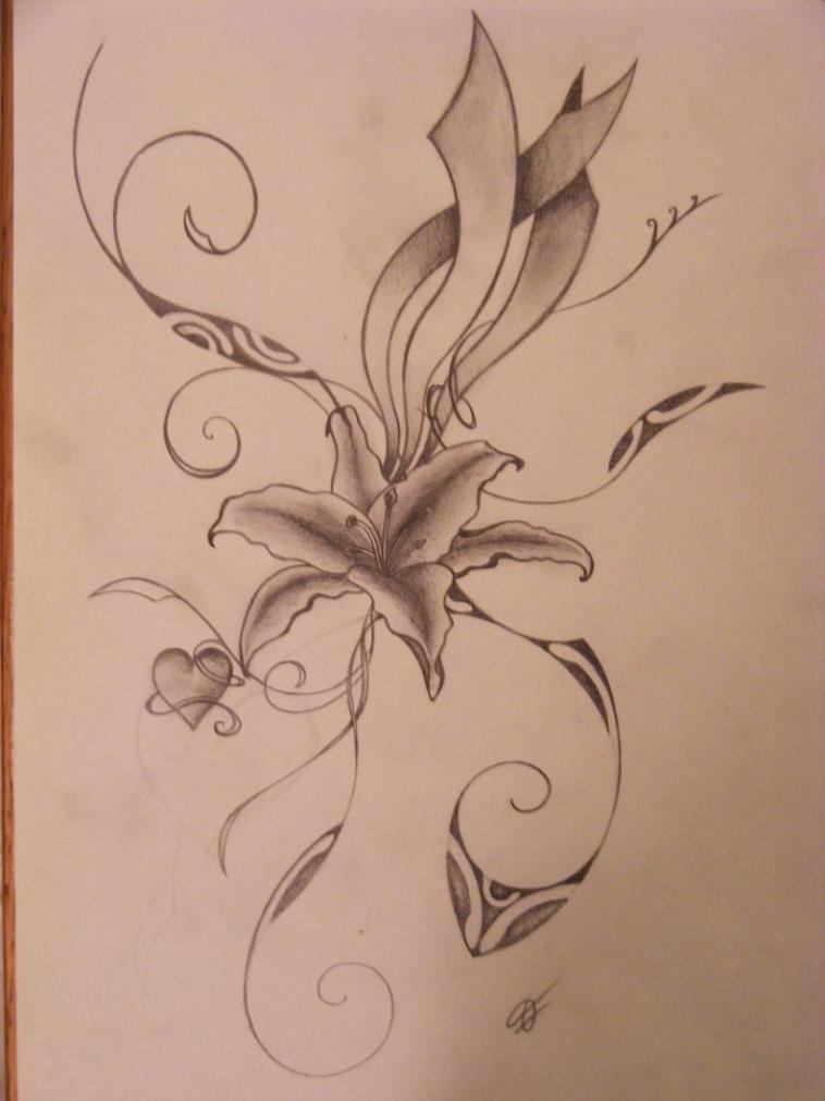 tatouage fleur exotique