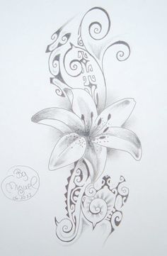 tatouage fleur gothique