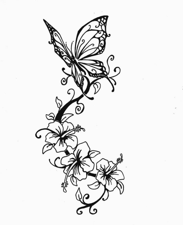 tatouage fleur hawai