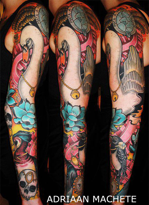 Tatouage fleur new school