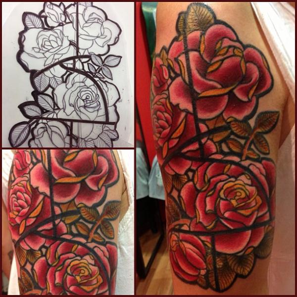 tatouage fleur new school