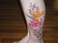tatouage fleur oiseau du paradis