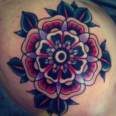 tatouage fleur old school