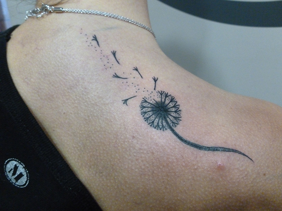 tatouage fleur pissenlit