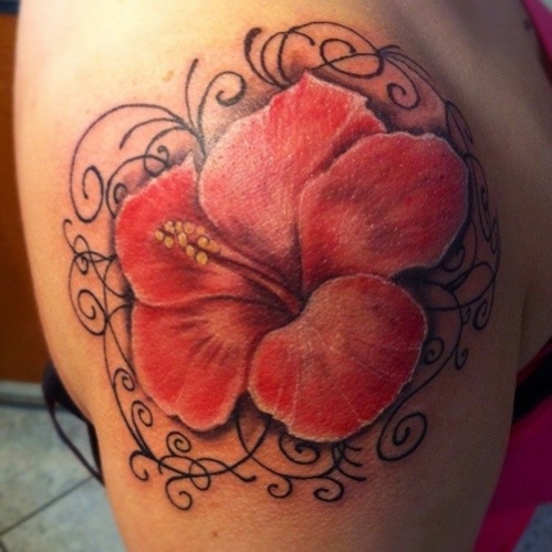 tatouage fleur realiste