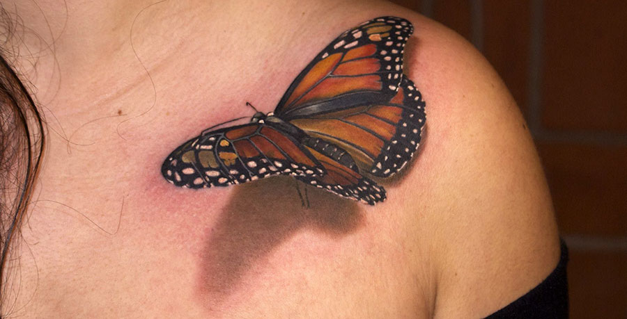 tatouage fleur relief