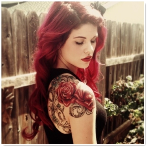 tatouage fleur rock