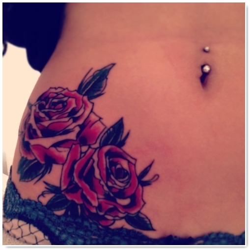 tatouage fleur rose