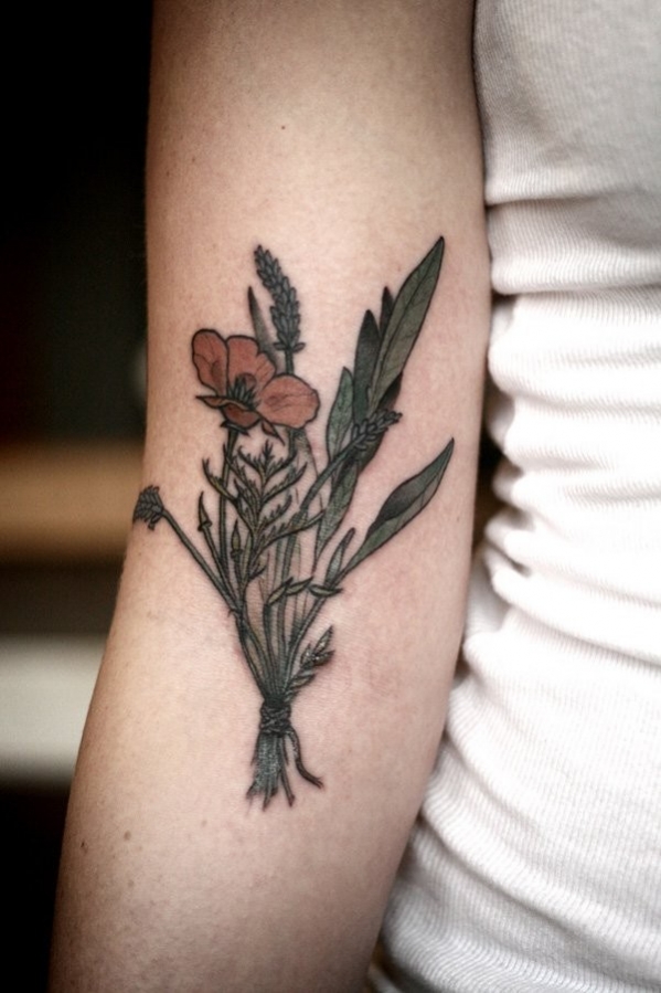 tatouage fleur sauvage