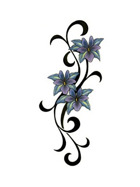 tatouage fleur violette