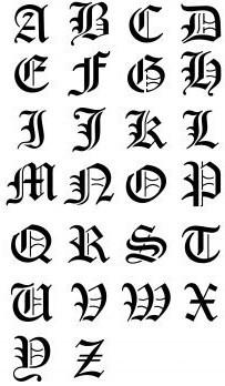 tatouage gothique lettre