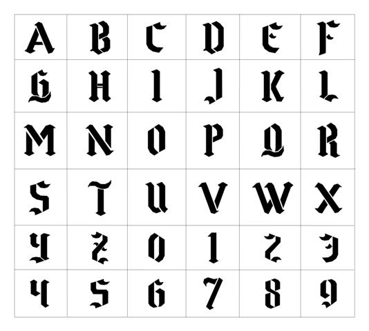 tatouage gothique lettre