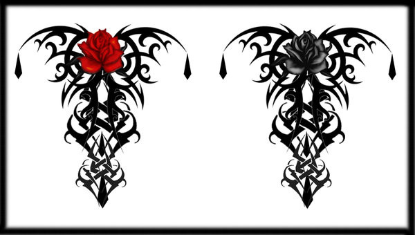 tatouage gothique rose
