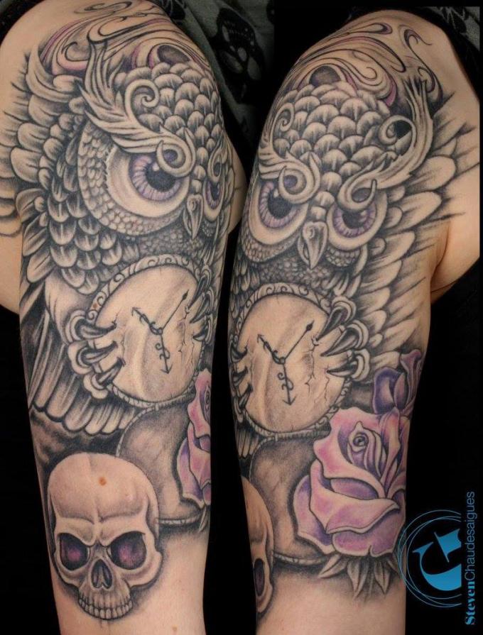 tatouage hibou bras