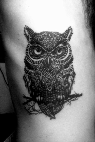 tatouage hibou et chouette