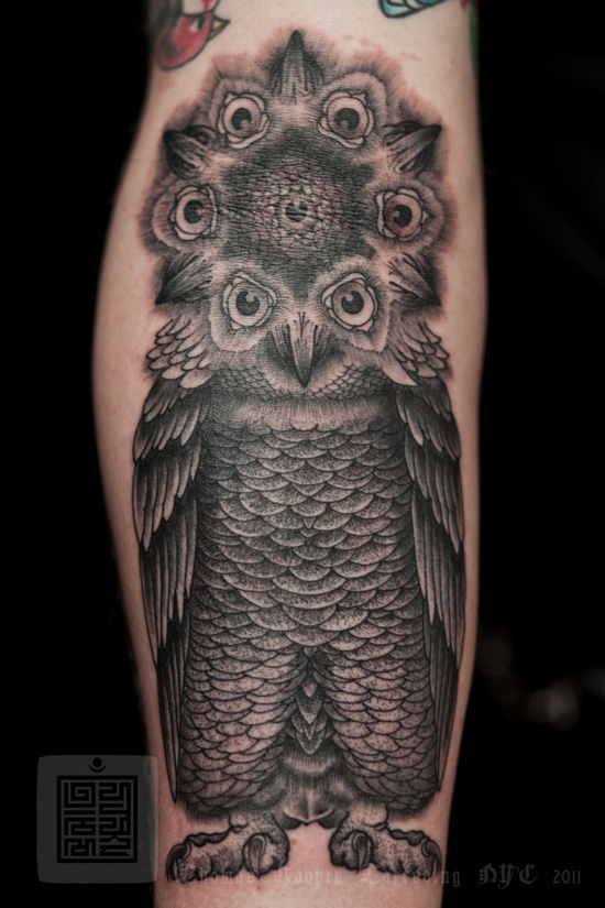tatouage hibou homme