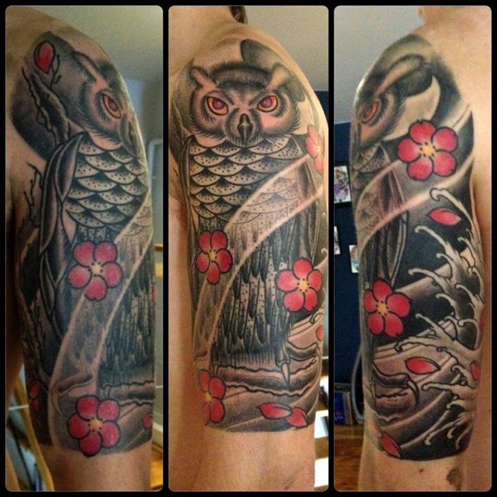tatouage hibou japonais