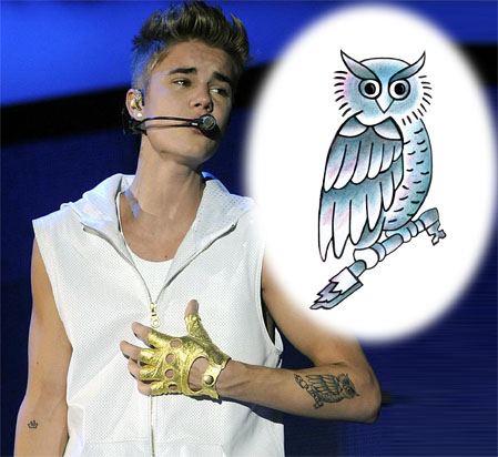 tatouage hibou justin bieber