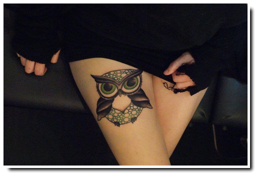tatouage hibou nuque