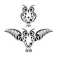 tatouage hibou tribal