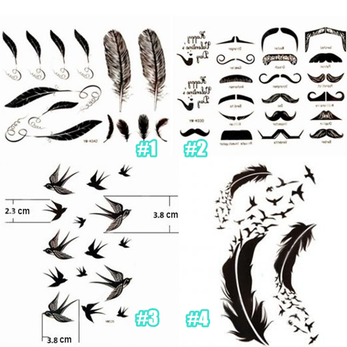 tatouage hirondelle et plume