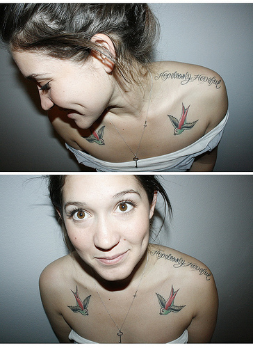 tatouage hirondelle flanc