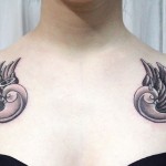 tatouage hirondelle noir blanc