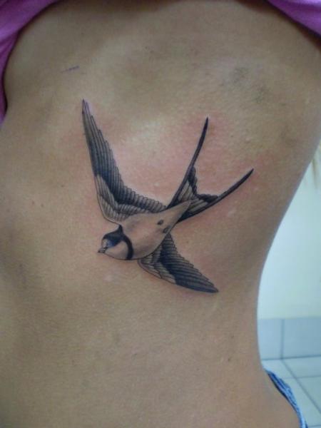 tatouage hirondelle réaliste