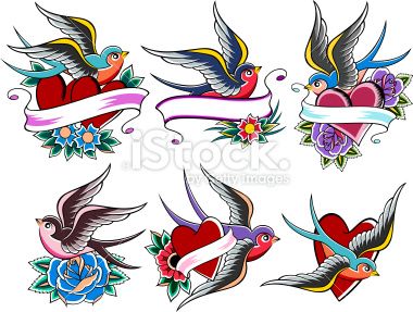 Tatouage hirondelle rockabilly