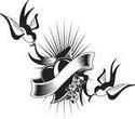 tatouage hirondelle ruban
