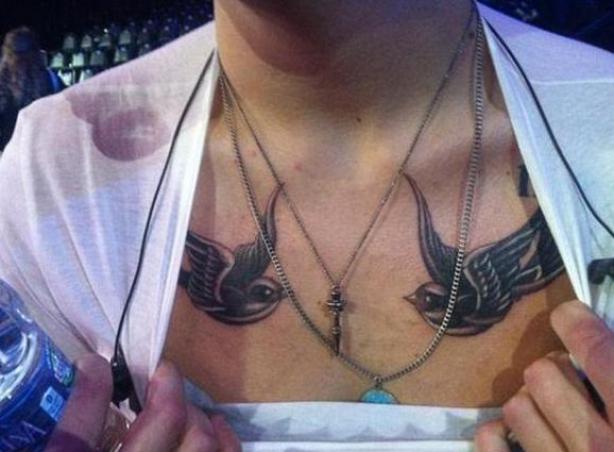 tatouage hirondelle torse