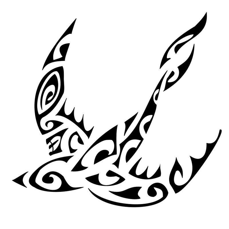 tatouage hirondelle tribal
