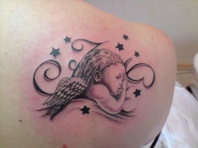 tatouage hommage ange