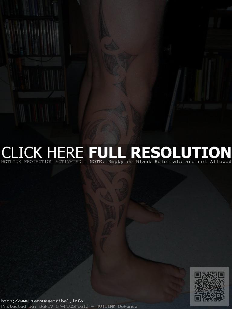 tatouage homme mollet tribal