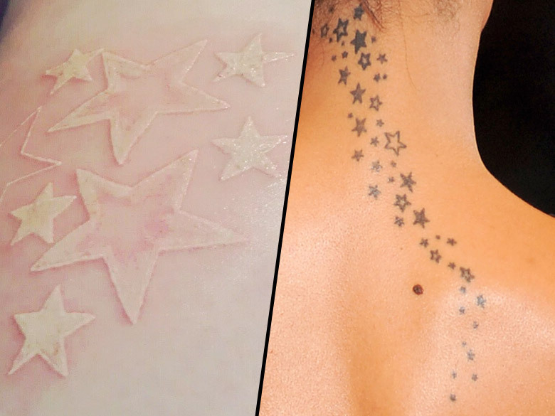 tatouage infini encre blanche