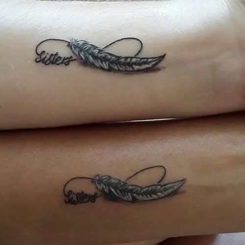 tatouage infini hope plume