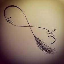 tatouage infini hope plume