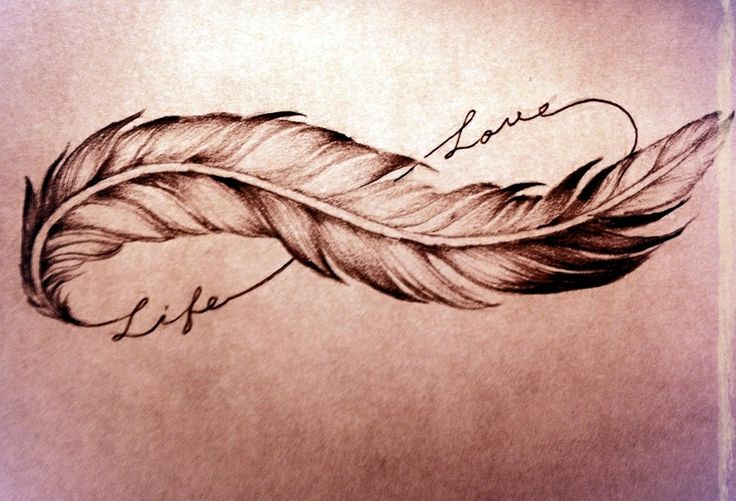 tatouage infini plume