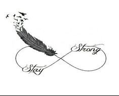 tatouage infini plume oiseau