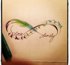 tatouage infinity family love